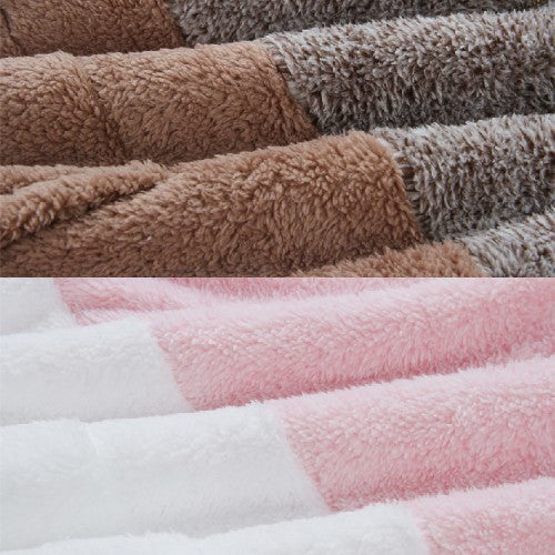 Women Colorblock Plush Warm Plus Size Hoodie With Kangaroo Pocket