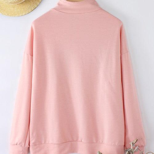 Women Cartoon Santa Claus Print Drop Sleeves Pullover Long Sleeve Sweatshirts