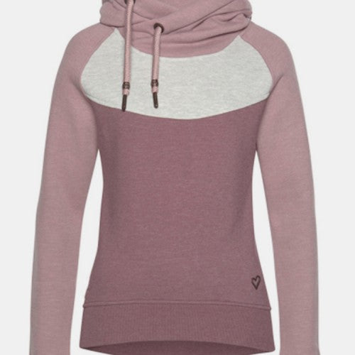 Women Contrast Patchwork Long Sleeve Casual Drawstring Hoodies